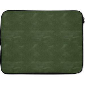 Laptophoes - Leer print - Dieren - Groen - Laptop - 17 Inch - Laptop sleeve