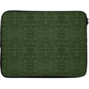 Laptophoes - Leer print - Groen - Laptop - Laptopaccesoires - 15 6 Inch - Laptopcase