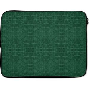 Laptophoes - Leer print - Groen - Dierenhuid - Laptop - Laptopaccesoires - 15 6 Inch - Laptop sleeve