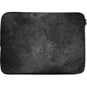 Laptophoes - Beton print - Vintage - Zwart - Laptop cover - Sleeve - Laptop case - 14 Inch - Neopreen