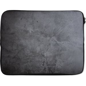 Laptophoes - Beton print - Grijs - Industrieel - Laptop sleeve - Cover - Case - 17 Inch - Neopreen