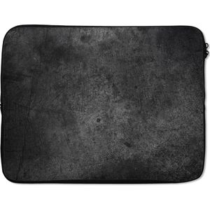 Laptophoes - Beton print - Vintage - Zwart - Laptop cover - Sleeve - Laptop case - 17 Inch - Neopreen