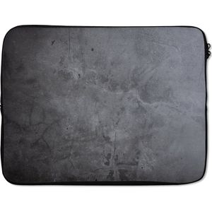 Laptophoes - Beton print - Grijs - Industrieel - Laptop sleeve - Cover - Case - 17 Inch - Neopreen