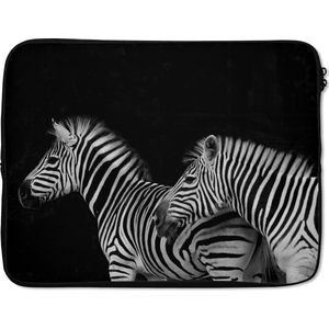 Laptophoes - Laptop - Dieren - Zebra - Zwart - Wit - Wild - Laptop sleeve - 15 6 Inch