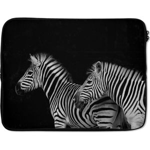 Laptophoes - Laptop - Dieren - Zebra - Zwart - Wit - Wild - Laptop sleeve - 17 Inch