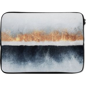 Laptophoes - Abstract - Goud - Marmer print - Strand - Luxe - Laptop sleeve - 13 Inch - Laptophoezen