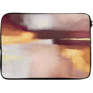 Laptophoes - Abstract - Pastel - Verf - Goud - Glitters - Laptop sleeve - Laptop case - 14 Inch