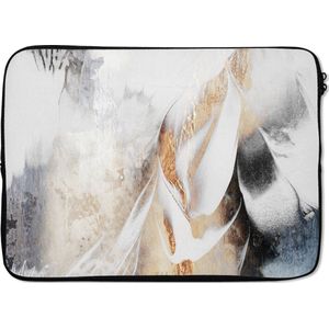 Laptophoes - Abstract - Kunst - Design - Strepen - Goud - Laptop - Laptop sleeve - 13 Inch