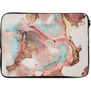 Laptophoes - Pastel - Abstract - Inkt - Chic - Goud - Laptop case - Laptop sleeve - 13 Inch