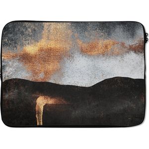 Laptophoes - Goud - Abstract - Chic - Laptop - Laptopcover - Laptop case - 14 Inch