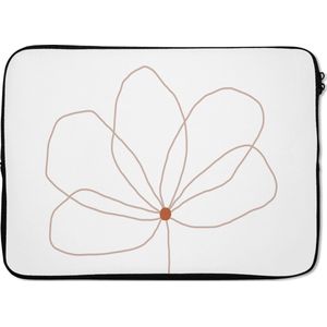 Laptophoes - Bloem - Natuur - Abstract - Minimalisme - Laptop sleeve - Laptop case - 13 Inch