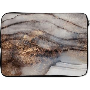 Laptophoes - Marmer print - Goud - Abstract - Laptop sleeve - Laptop 13 Inch
