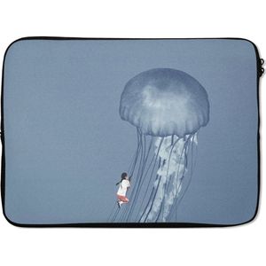 Laptophoes - Kinderen - Zeedieren - Vintage - Kwal - Laptop - Laptop case - 13 Inch