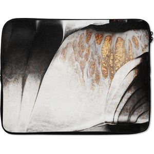 Laptophoes - Glitter - Abstract - Goud - Veren - Laptop - 17 Inch - Laptop skin - Laptop hoes