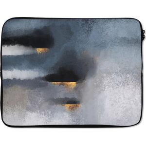 Laptophoes - Wolken - Abstract - Goud - Laptop - Laptop case - 17 Inch