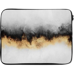 Laptophoes - Abstract - Goud - Luxe - Kunst - Laptop case - Laptop - 17 Inch