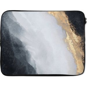 Laptophoes - Marmer print - Luxe - Goud - Verf - Laptopcover - Laptop - Laptop case - 15 6 Inch