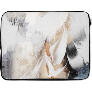 Laptophoes - Abstract - Kunst - Design - Strepen - Goud - Laptop - Laptop sleeve - 17 Inch