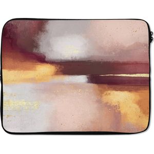 Laptophoes - Abstract - Pastel - Verf - Goud - Glitters - Laptop sleeve - Laptop case - 17 Inch