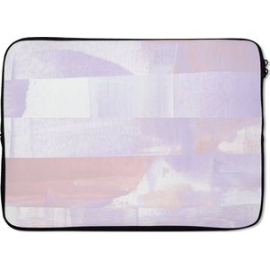 Laptophoes - Verf - Pastel - Roze - Lila - Paars - Strepen - 14 Inch - Laptop case - Laptop sleeve