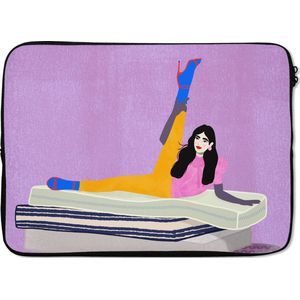 Laptophoes - Vrouw - Matras - Vintage - Pastel - Laptop sleeve - 13 Inch - Laptop case