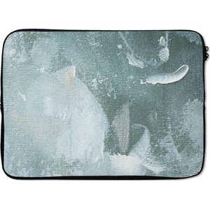 Laptophoes - Verf - Acryl - Wit - Laptop - 13 Inch - Laptop sleeve - Laptop case