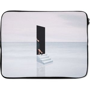 Laptophoes - Vrouw - Deur - Abstract - Retro - Laptop - Laptop case - 15 6 Inch