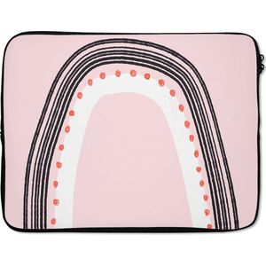 Laptophoes - Regenboog - Roze - Abstract - Design - Laptop sleeve - Laptop - 17 Inch