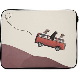 Laptophoes - Hond - Retro - Bus - Laptop - Laptop case - Laptop sleeve - 17 Inch