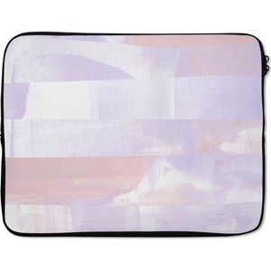 Laptophoes - Verf - Pastel - Roze - Lila - Paars - Strepen - 15 6 Inch - Laptop case - Laptop sleeve