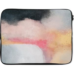 Laptophoes - Abstract - Design - Verf - Pastel - Glitter - Laptop - 17 Inch - Laptop sleeve