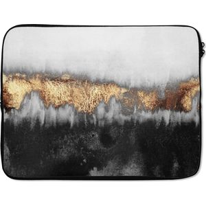 Laptophoes - Chic - Abstract - Goud - Laptop sleeve - Laptop case - 17 Inch
