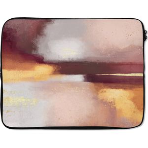 Laptophoes - Abstract - Pastel - Verf - Goud - Glitters - Laptop sleeve - Laptop case - 15 6 Inch