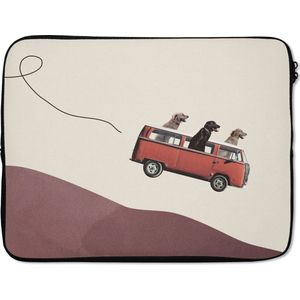 Laptophoes - Hond - Retro - Bus - Laptop - Laptop case - Laptop sleeve - 15 6 Inch