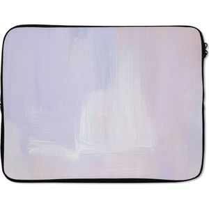 Laptophoes - Pastel - Paars - Roze - Verf - 17 Inch - Laptop sleeve - Laptop case