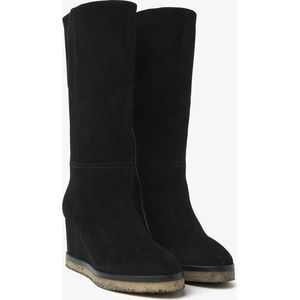 Aura Muze - Hoge Laarzen - Zwart - Suède - Handgemaakt in Portugal
