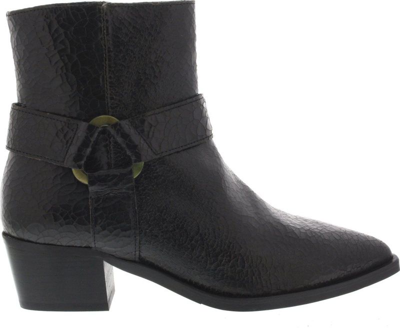 VIA VAI Shelly Carter Enkellaarsjes dames - Zwart Crackle