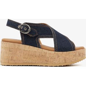 VIA VAI Sissel Capri Sandalen - Met Sleehak - Blauw