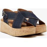 VIA VAI Sissel Capri Sandalen - Met Sleehak - Blauw