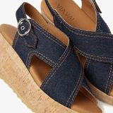 VIA VAI Sissel Capri Sandalen - Met Sleehak - Blauw