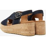 VIA VAI Sissel Capri Sandalen - Met Sleehak - Blauw