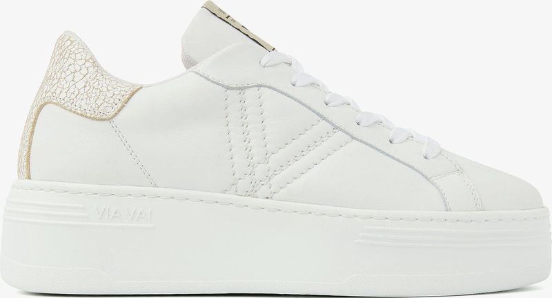 VIA VAI Isa Layne Sneakers - Wit - Leer - Lichtgewicht Plateauzool