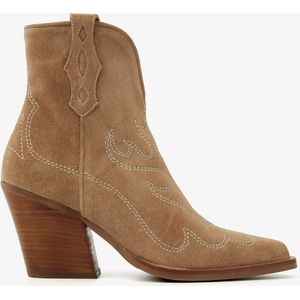 Via Vai, Schoenen, Dames, Bruin, 39 EU, Suède, Bruine Western Stijl Enkellaarzen