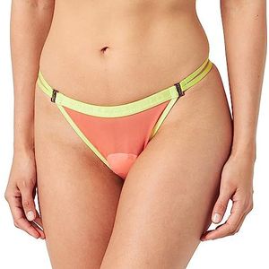 KARL LAGERFELD Dames Sheer Strappy Brazilian, Helder koraal, XS