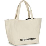 Karl Lagerfeld, Tassen, Dames, Beige, ONE Size, Beige Textiel Winkel Tas