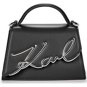 Karl Lagerfeld Signature 2.0 Handtas Leer 21 cm black nickel