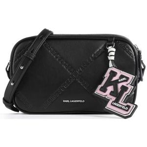 Karl Lagerfeld, Tassen, Dames, Zwart, ONE Size, Logo Patroon Crossbody Tas