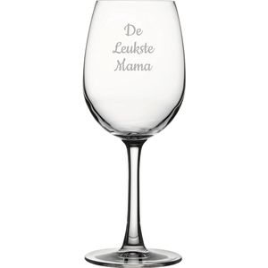 Gegraveerde witte wijnglas 36cl De Leukste Mama