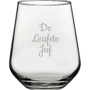 Gegraveerde Drinkglas 42,5cl De Leafste Juf