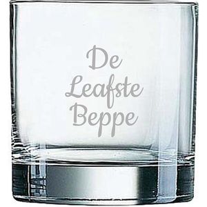 Gegraveerde Whiskeyglas 38cl De Leafste Beppe